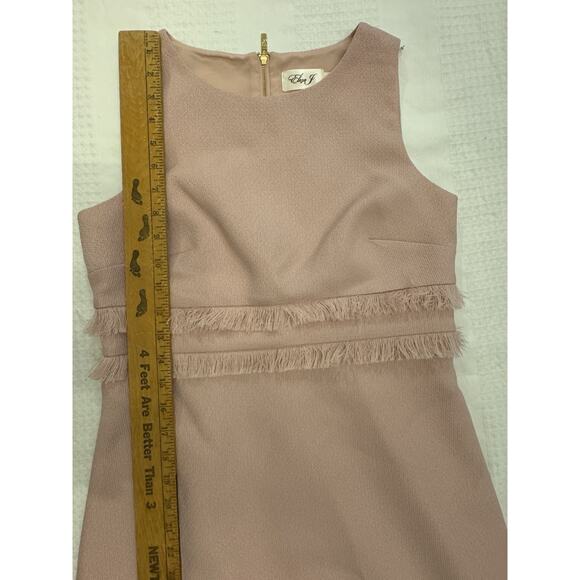 Eliza J Pink Sz 4 Shift Knee Length Sleeveless Dress Tweed Light Academic - Picture 6 of 10